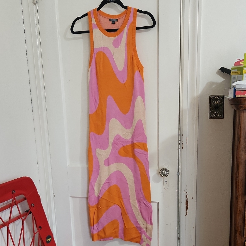 Wild Fable Vibrant Orange and Pink Sweater